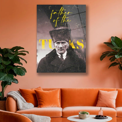 siyah beyaz father the turks cam tablo