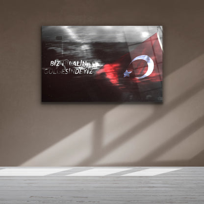 biz hilalin gölgesindeyiz cam tablo