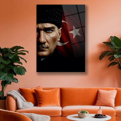 keskin bakışlı atatürk cam tablo