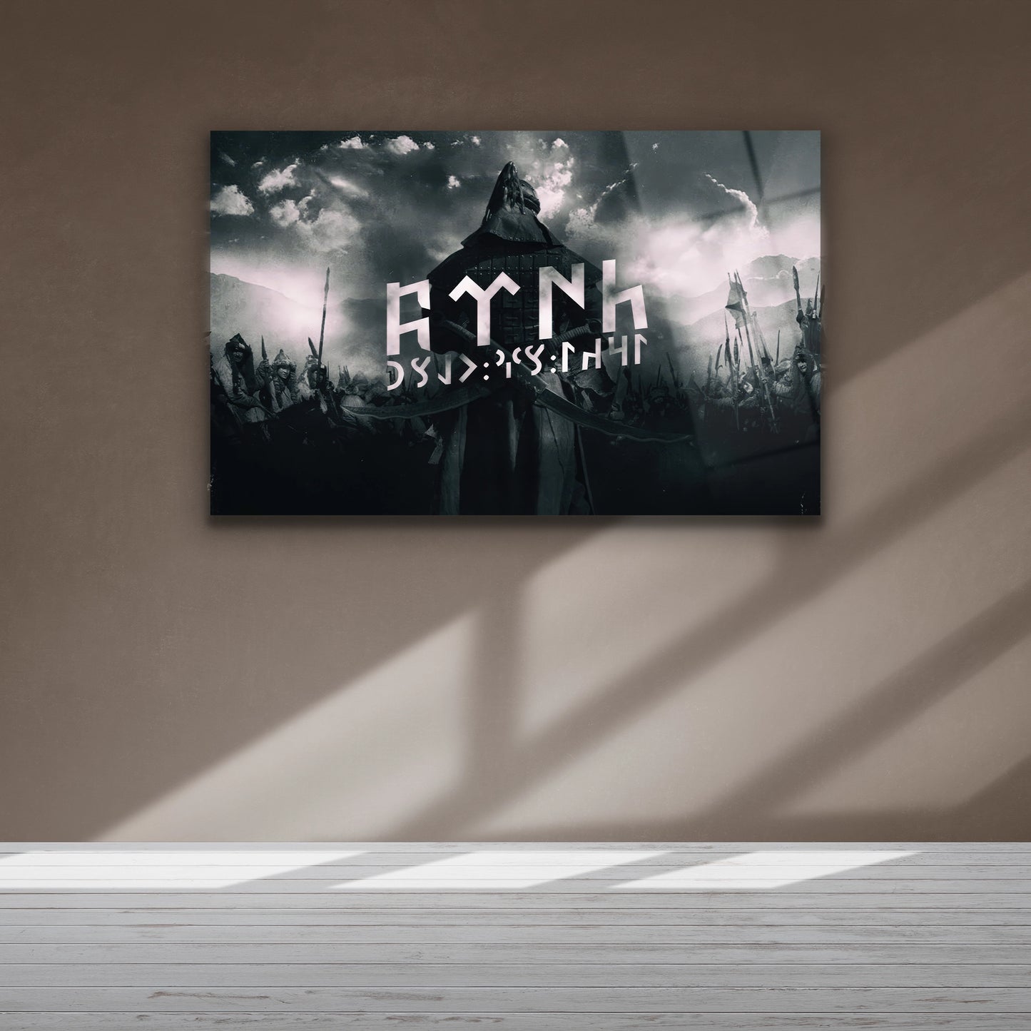 gök türkçe türk yazılı cam tablo