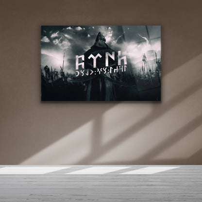 gök türkçe türk yazılı cam tablo