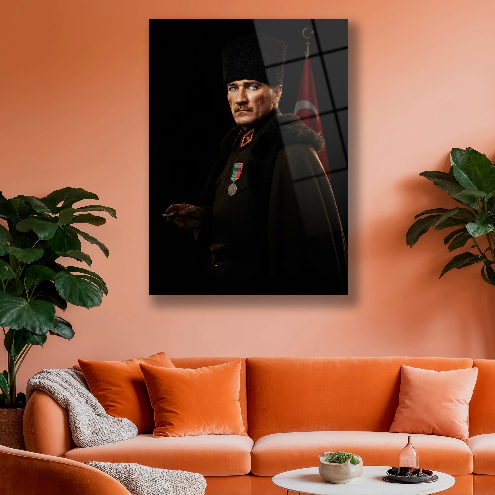 kurtuluş Savaşı komutanı Mustafa Kemal Paşa cam tablo