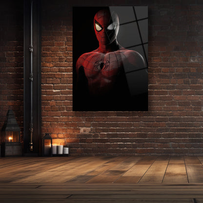 spiderman kostümlü cam tablo