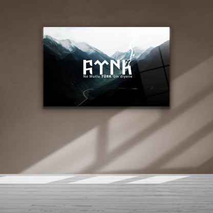 gök türkçe türk ve ne mutlu türküm diyene cam tablo