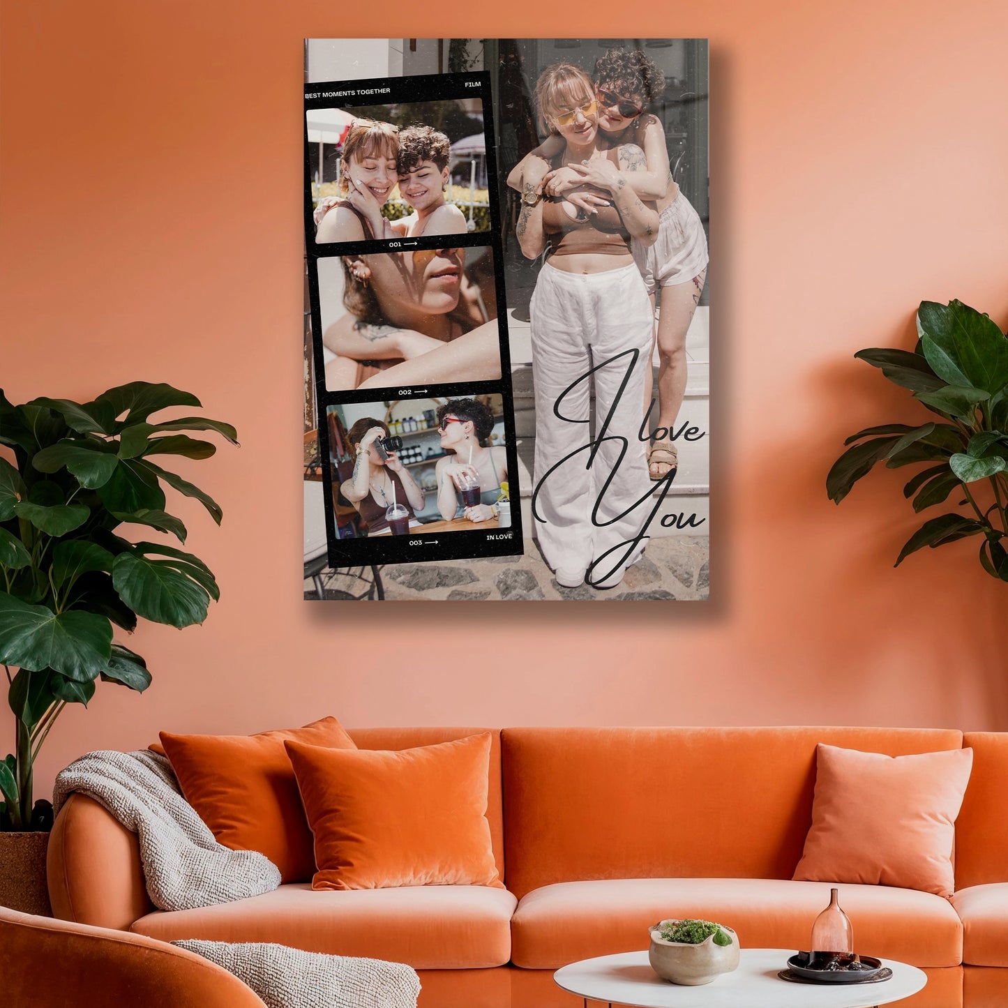 ı love you yazılı cam tablo