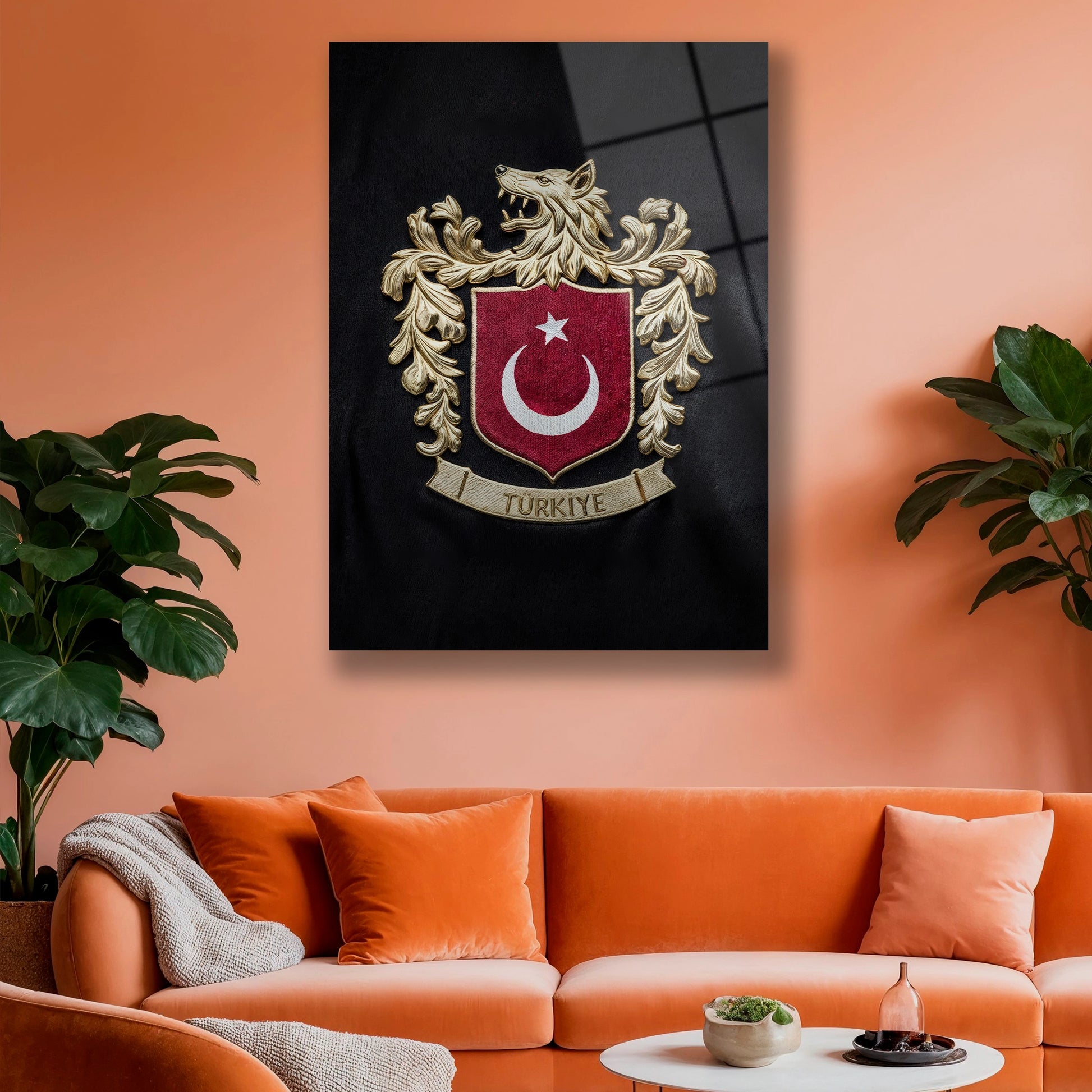 türkiye arması cam tablo