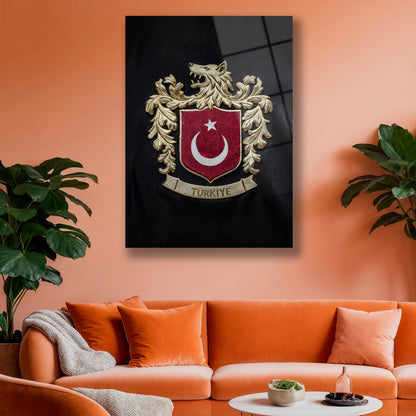 türkiye arması cam tablo