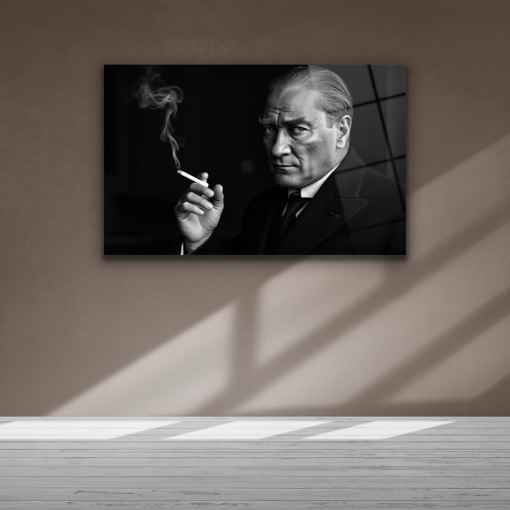 yatay atatürk portre cam tablo 