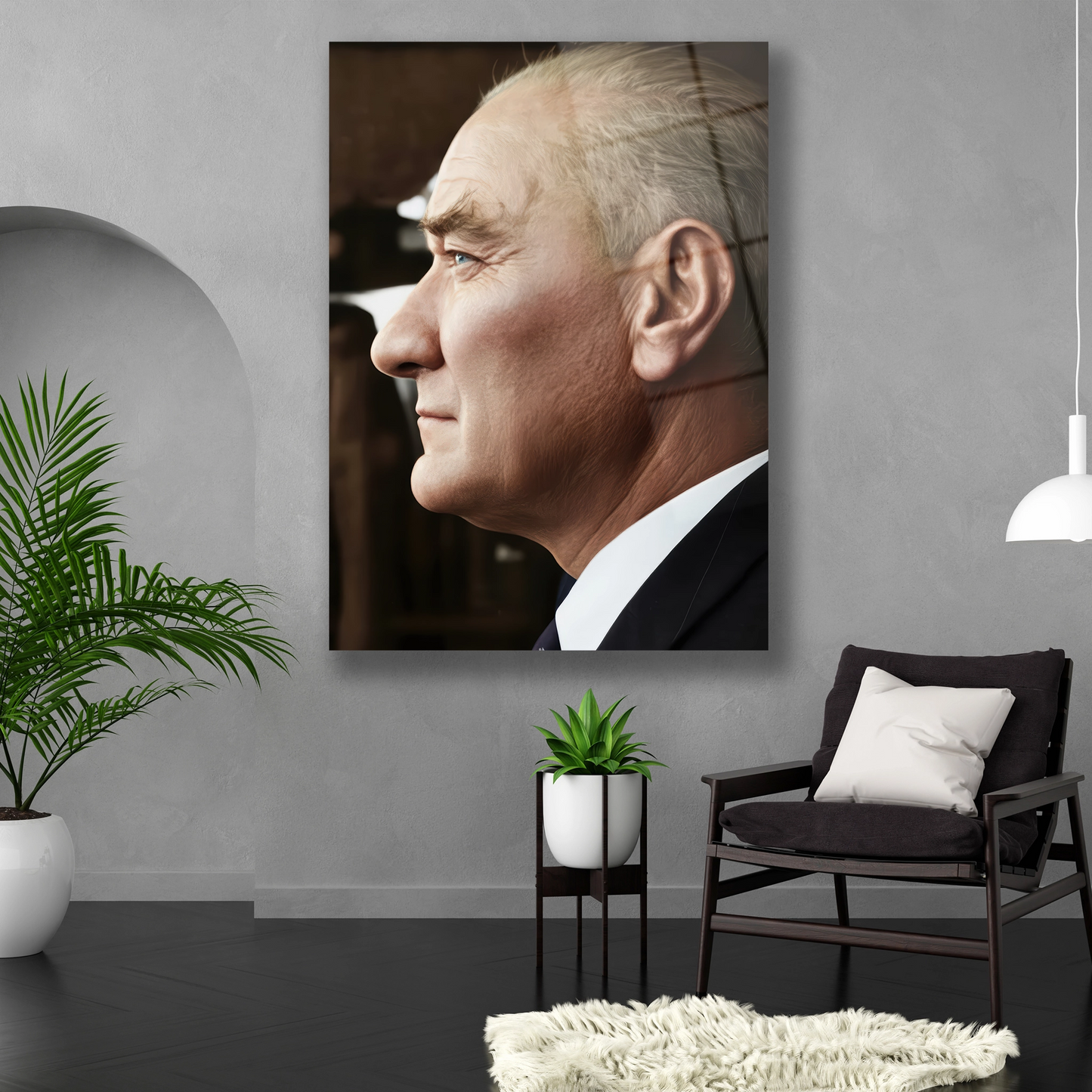 canlı renkli atatürk cam tablo