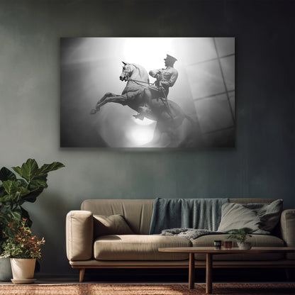 askeri cephede at üstünde atatürk cam tablo