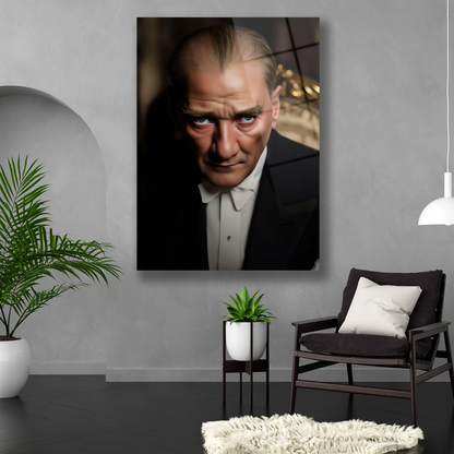 Dolmabahçe sarayında Atatürk cam tablo