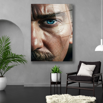 atatük sert yüz hatları cam tablo
