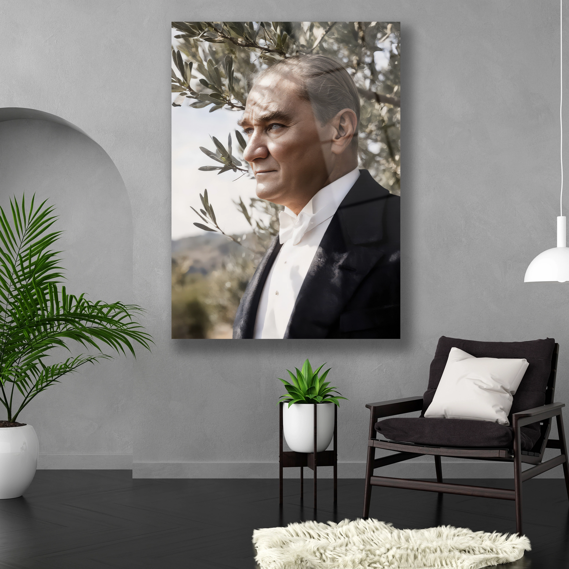 Türkiye Cumhuriyeti'nin kurucusu atatürk cam tablo.