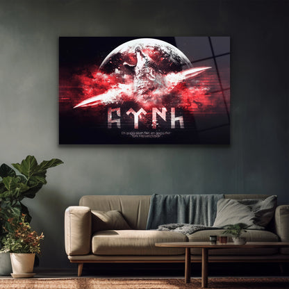 bozkurtlu gök türkce cam tablo