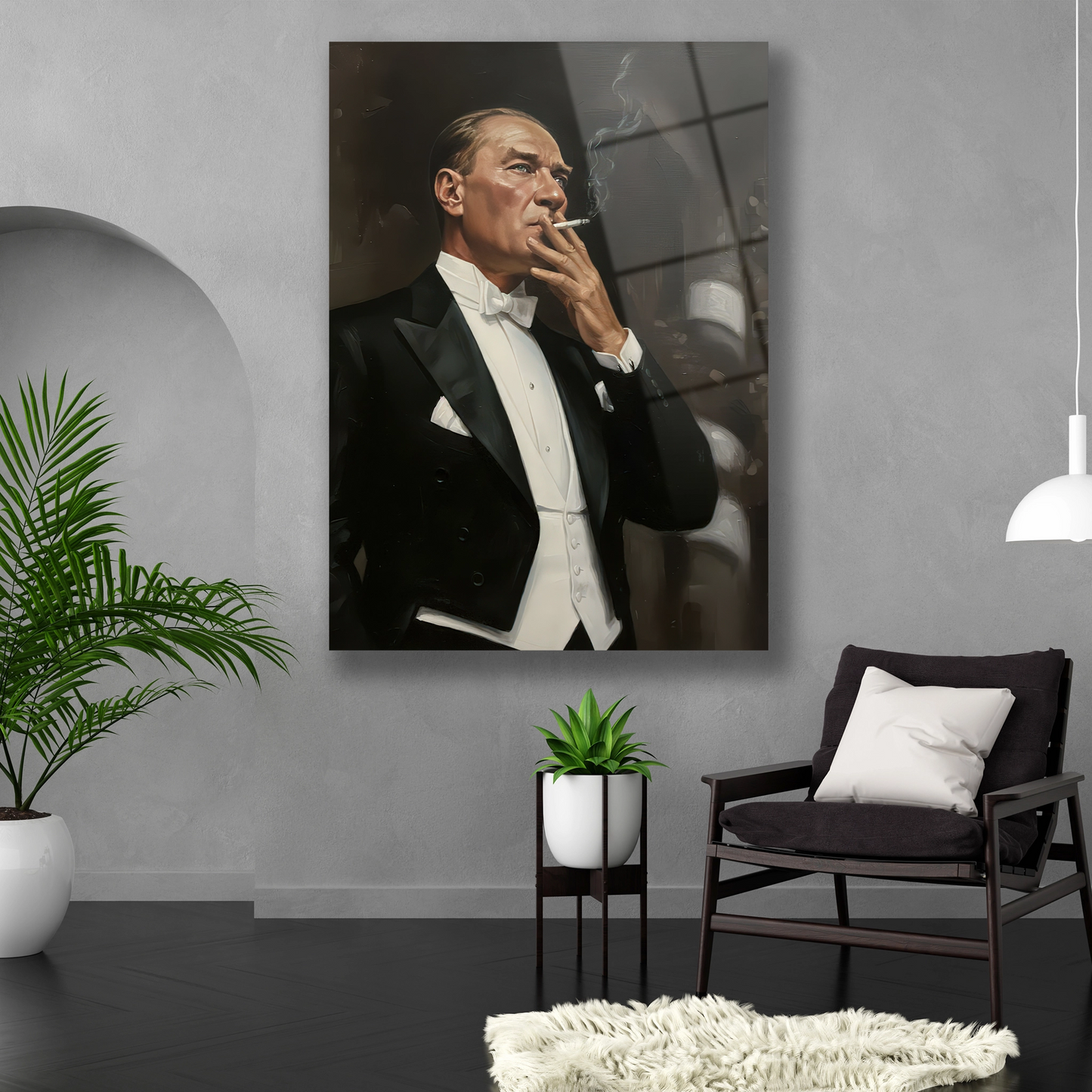 şık davette atatürk cam tablo