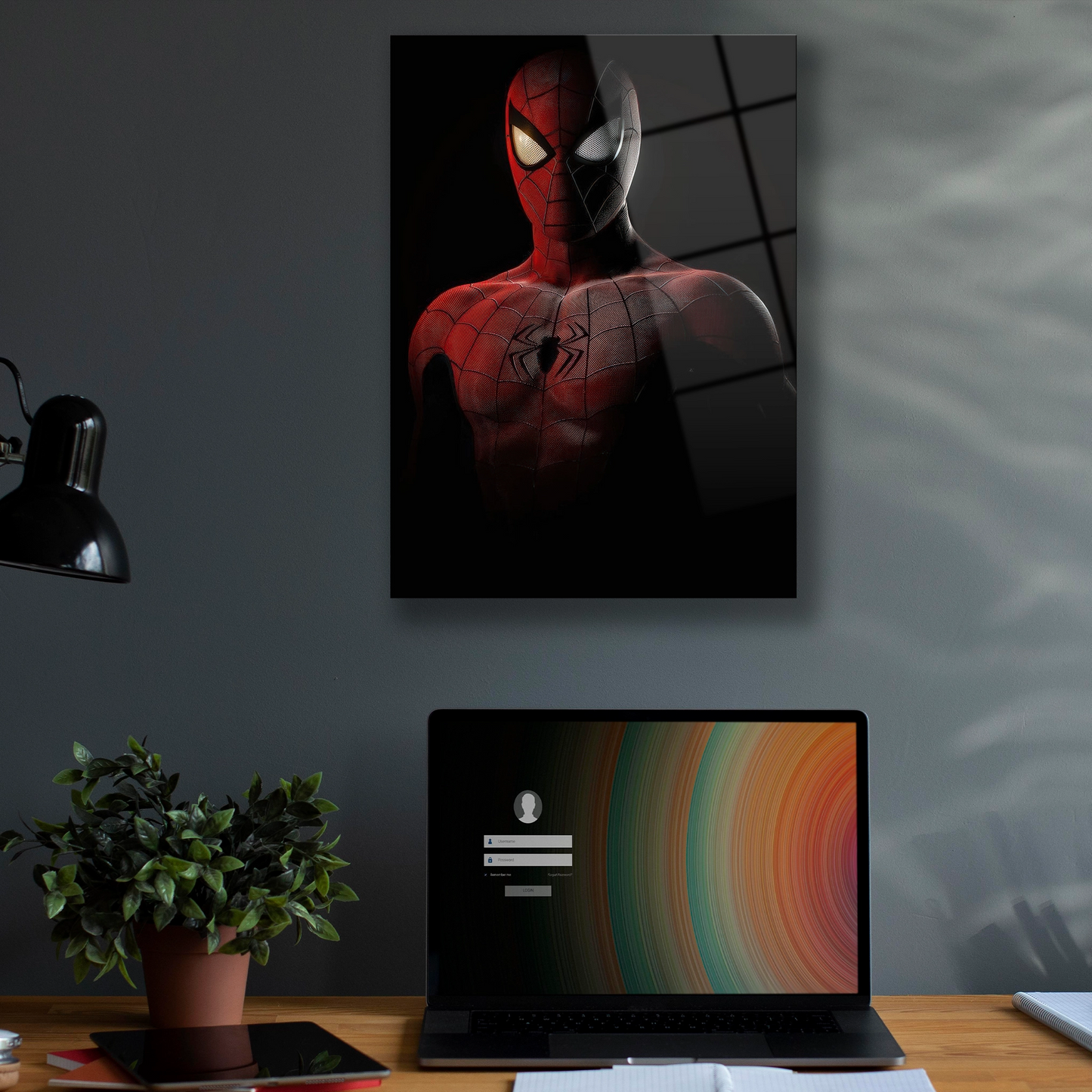 örümcek adam cam tablo