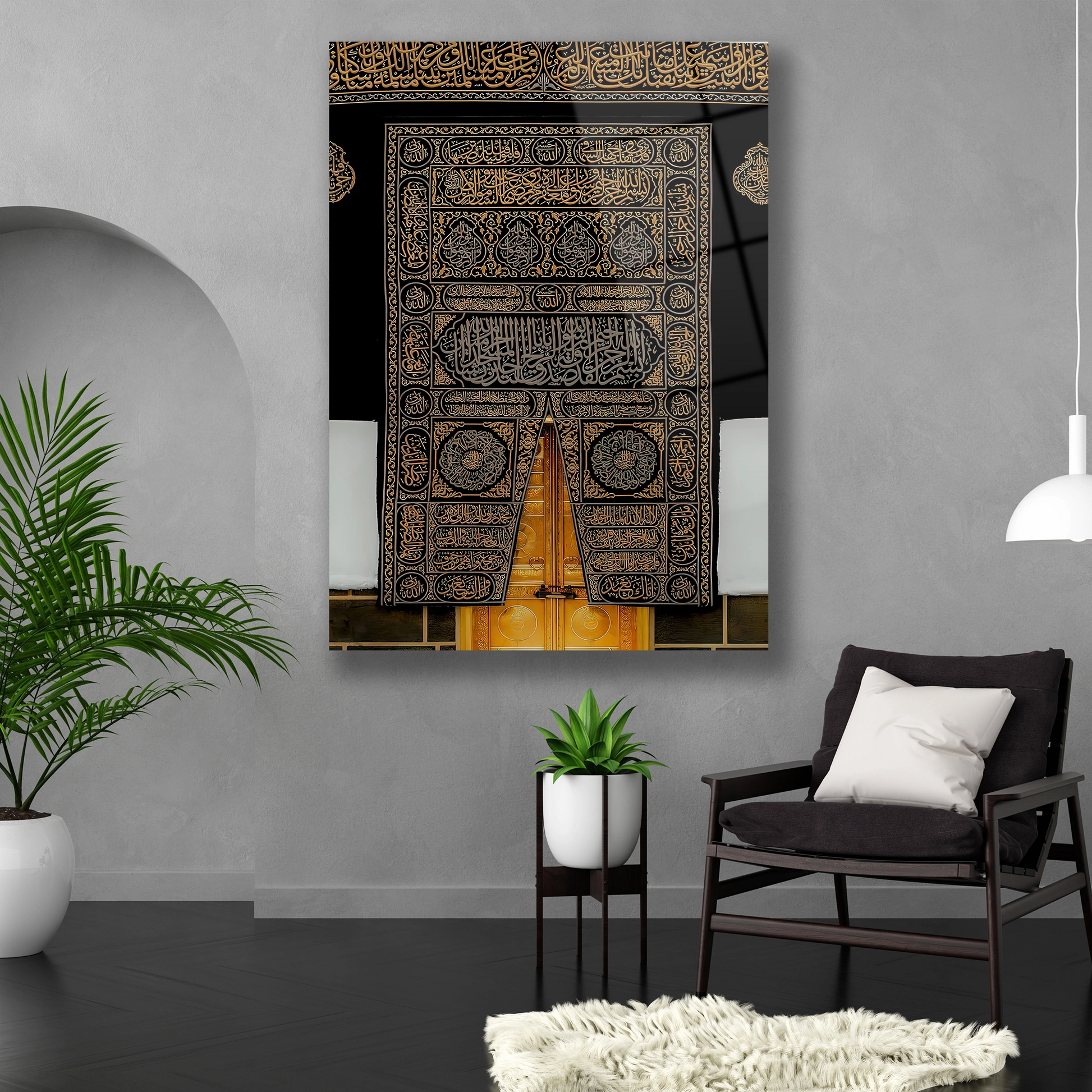 arapça kabe kapısı cam tablo