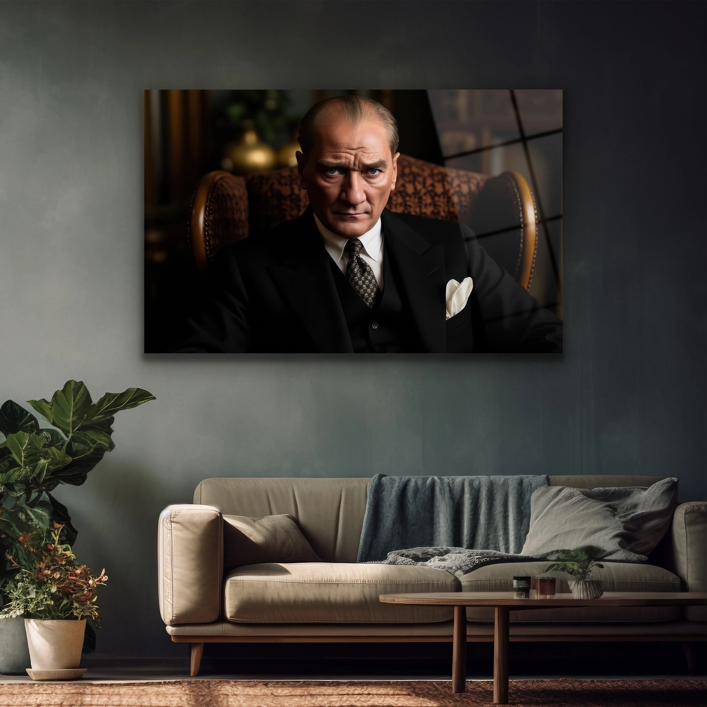 Atatürk, Türk medeniyetini yüceltme hedefiyle isimli cam tablo