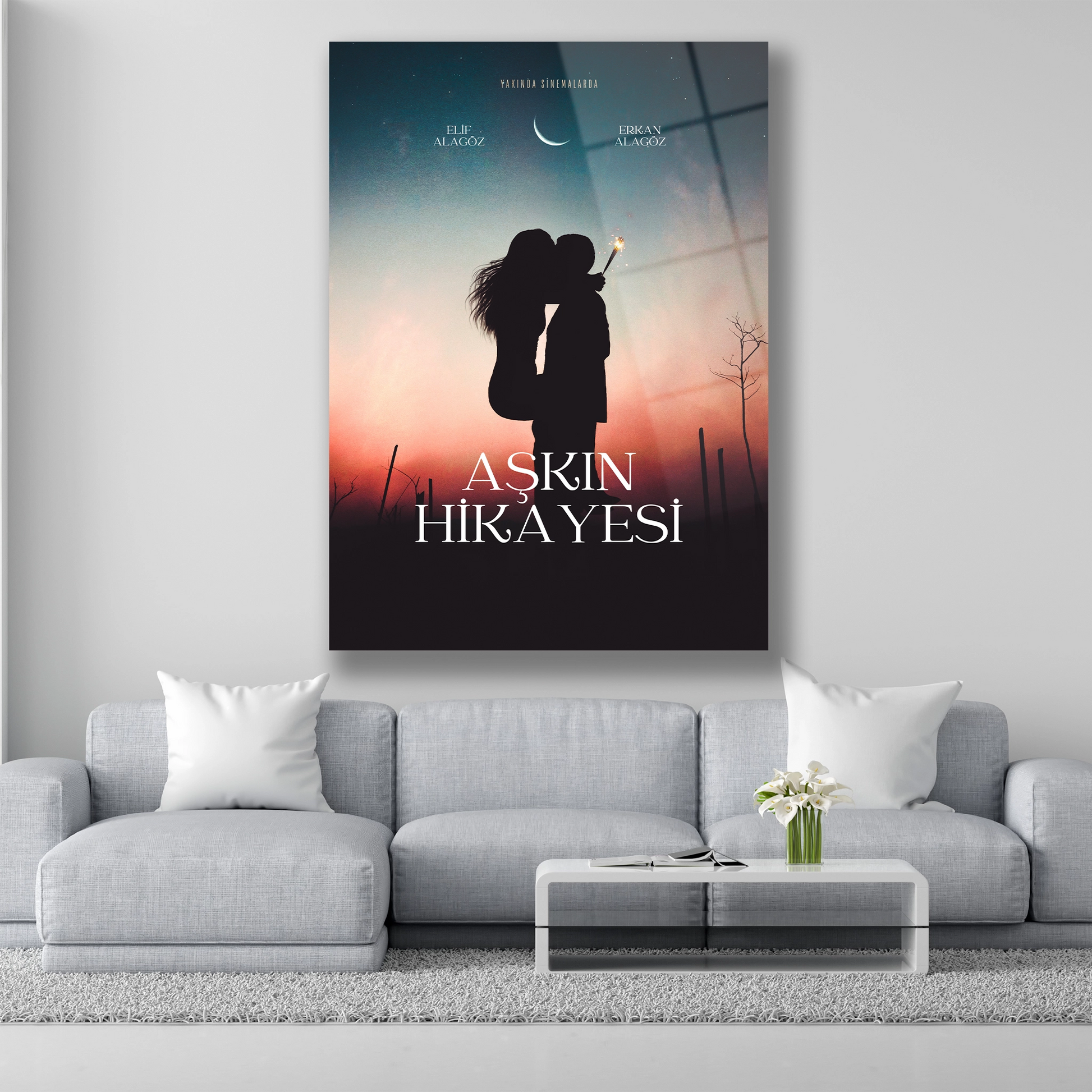 aşkın hikayesi cam tablo