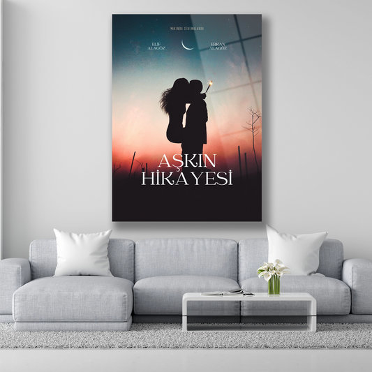 aşkın hikayesi cam tablo