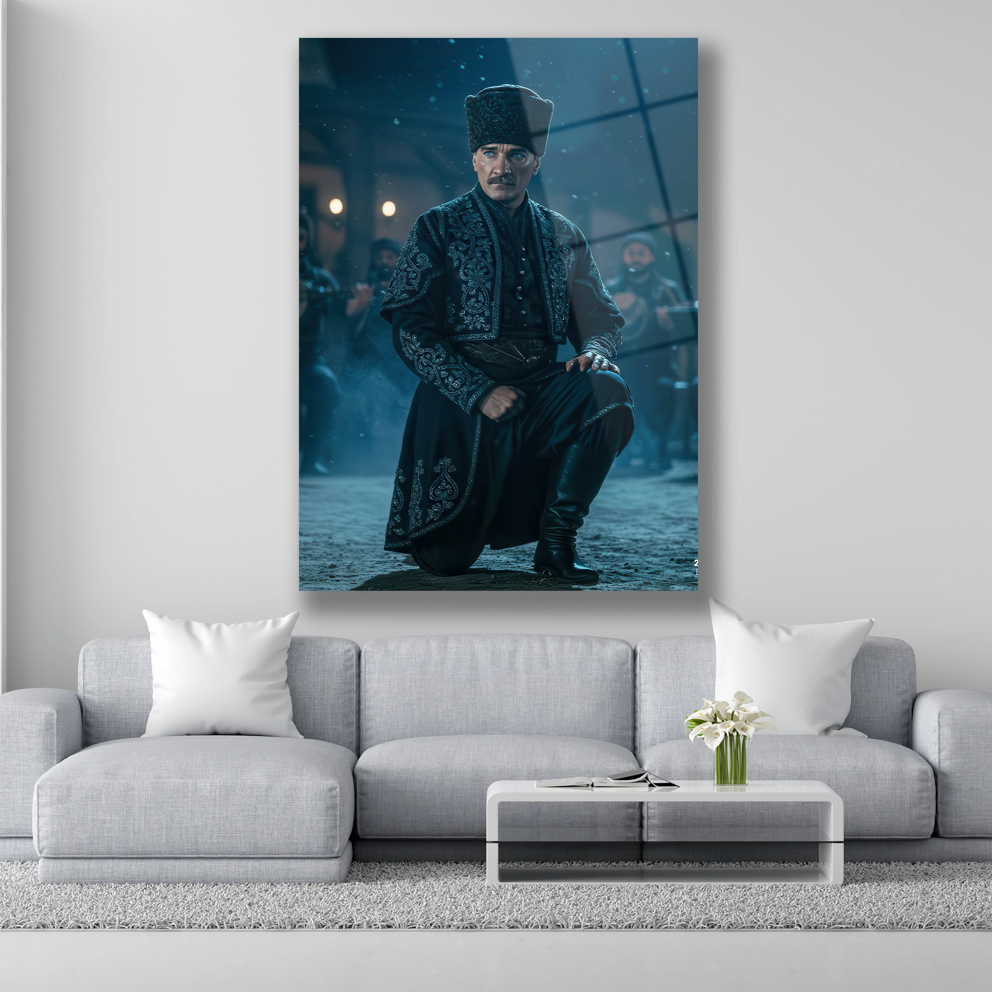 atatürk zeybek oynarken cam tablo