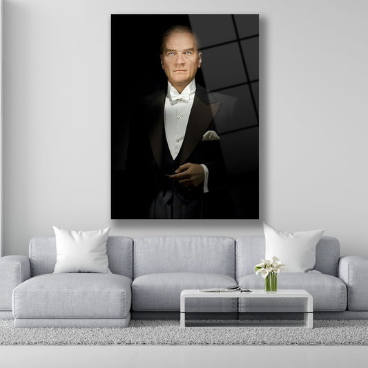 Mavi gözlü ebedi lider. cam tablo