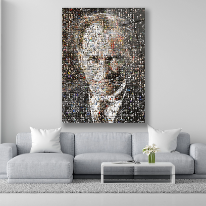 çok resim kolajlı atatürk cam tablo