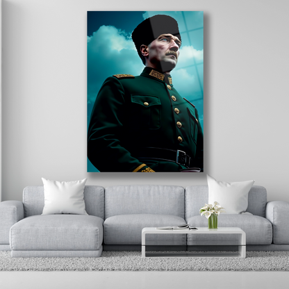 yapay zeka askeri atatürk portesi cam tablosu