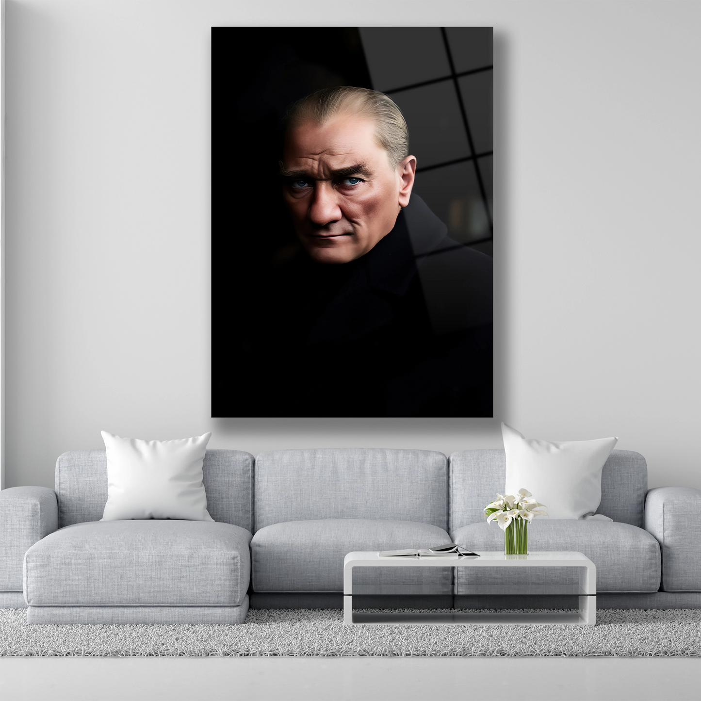 İlk Cumhurbaşkanı Mustafa Kemal Atatürk'ün cam tablosu