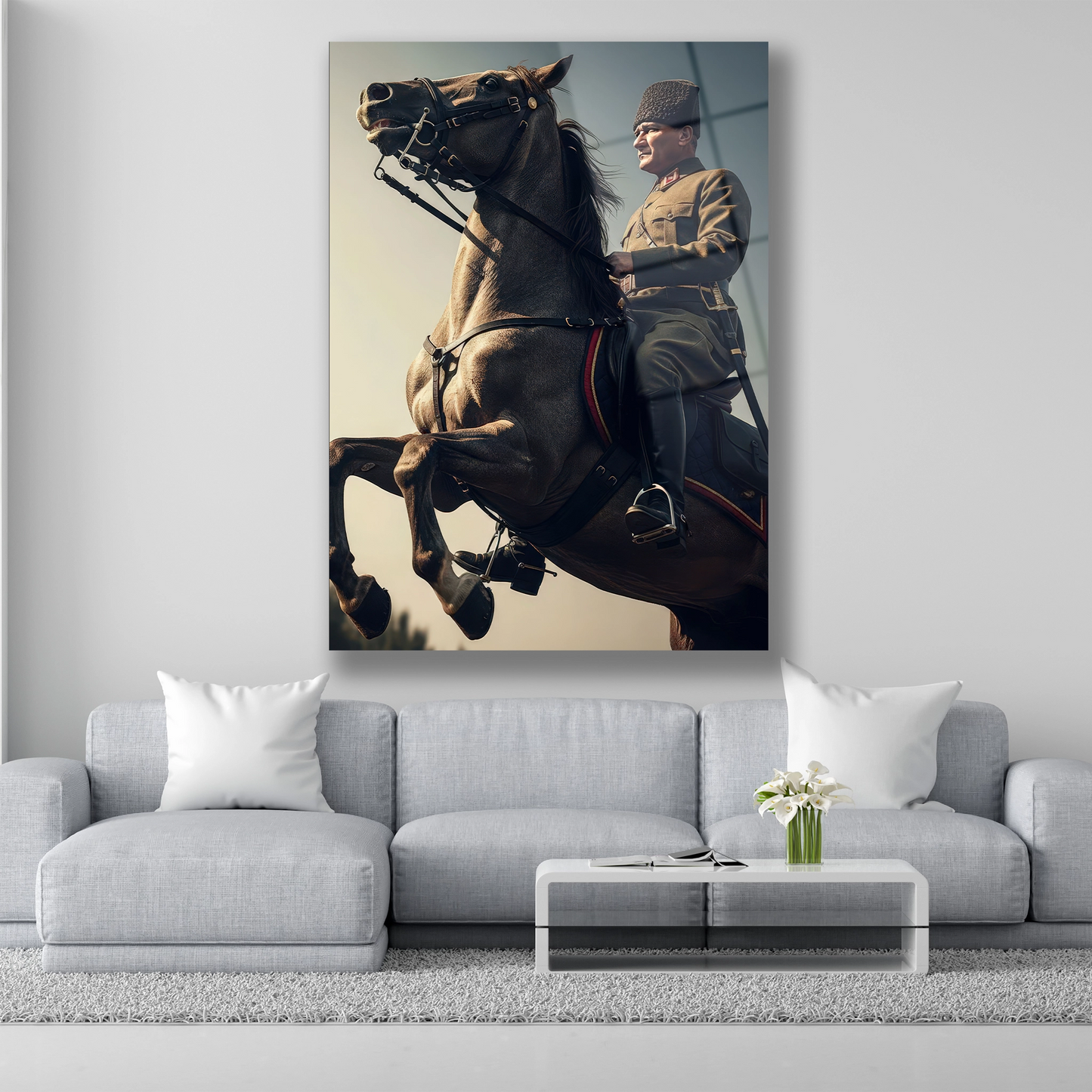 At üzerinde, Milli Mücadele zaferine doğru ilerleyen lider cam tablo