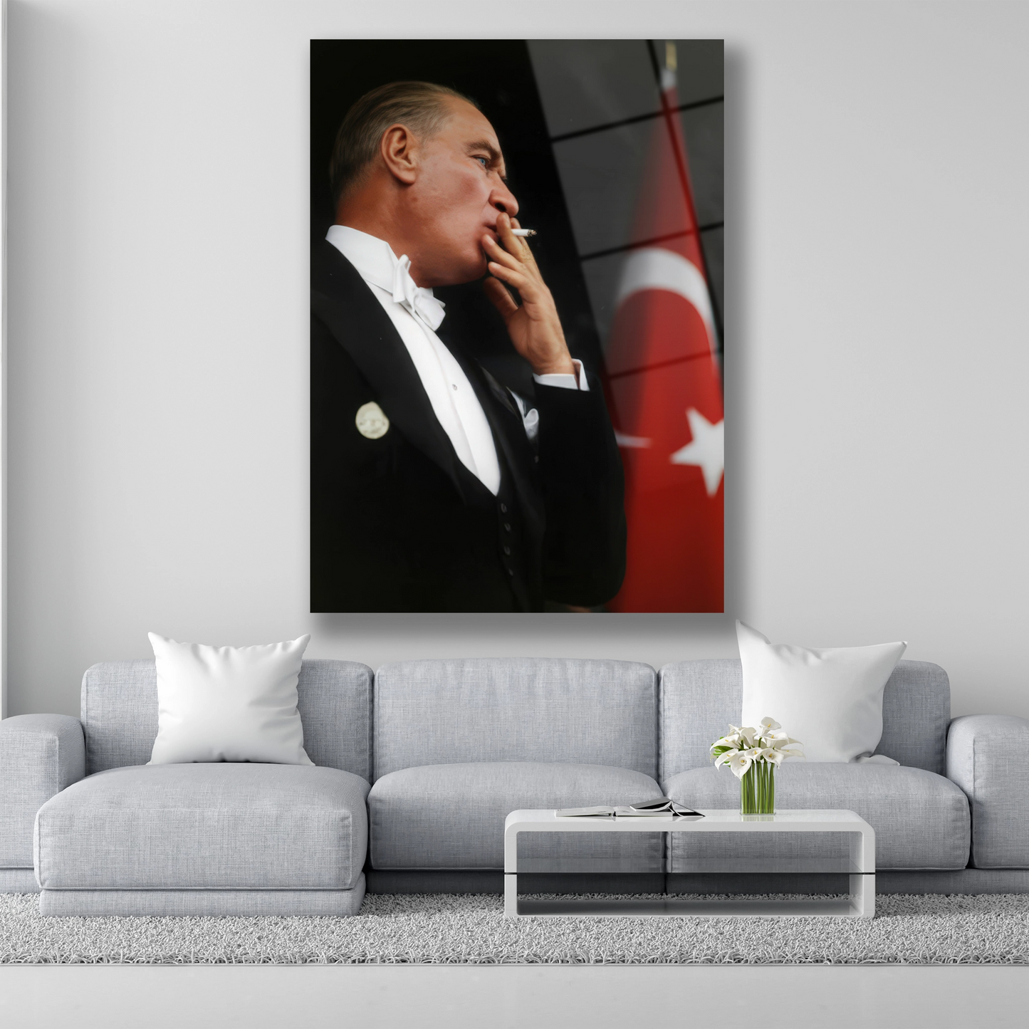atatürk özel cam tablo