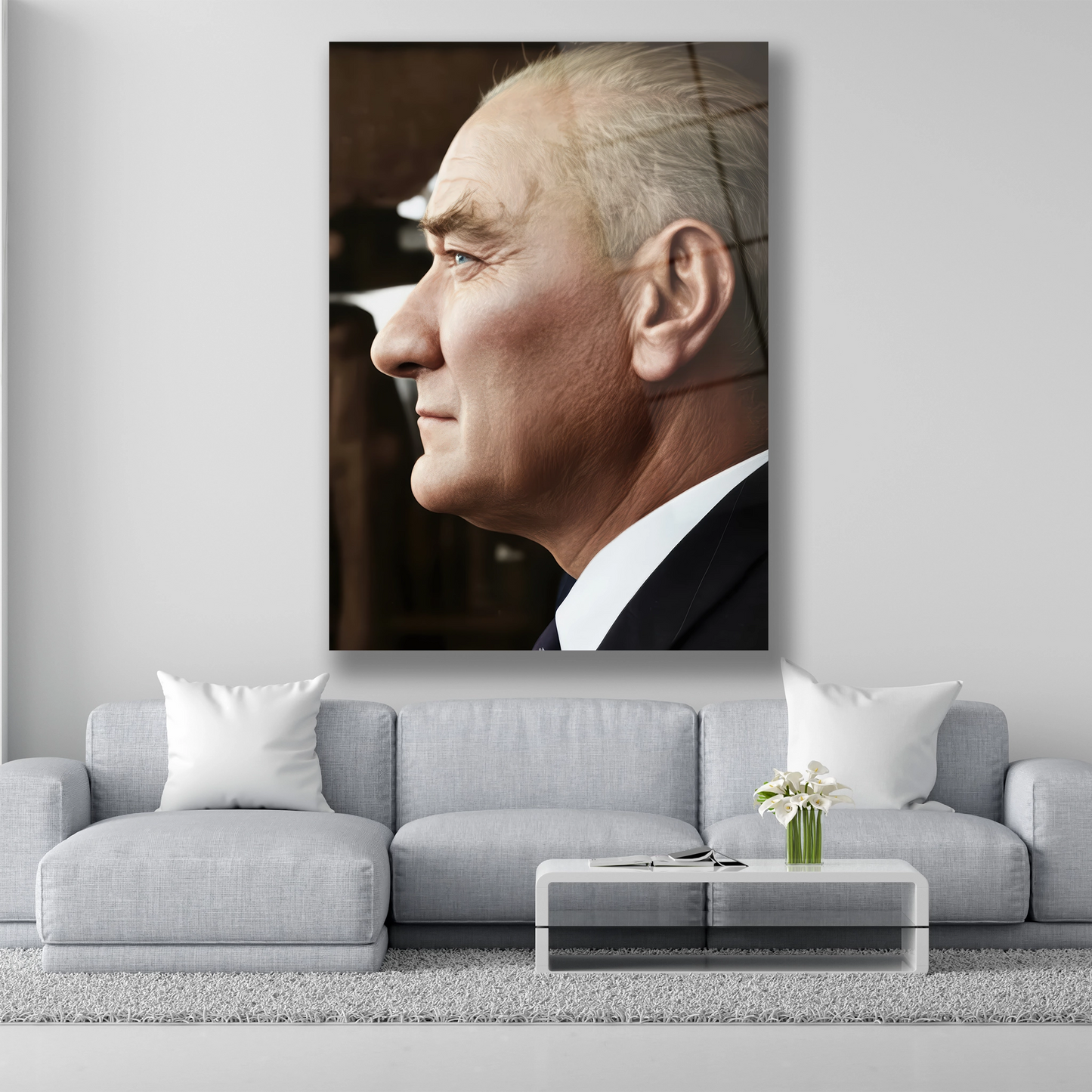 atatürkün ileri görüşlülüğünü belirten portre cam tablo 