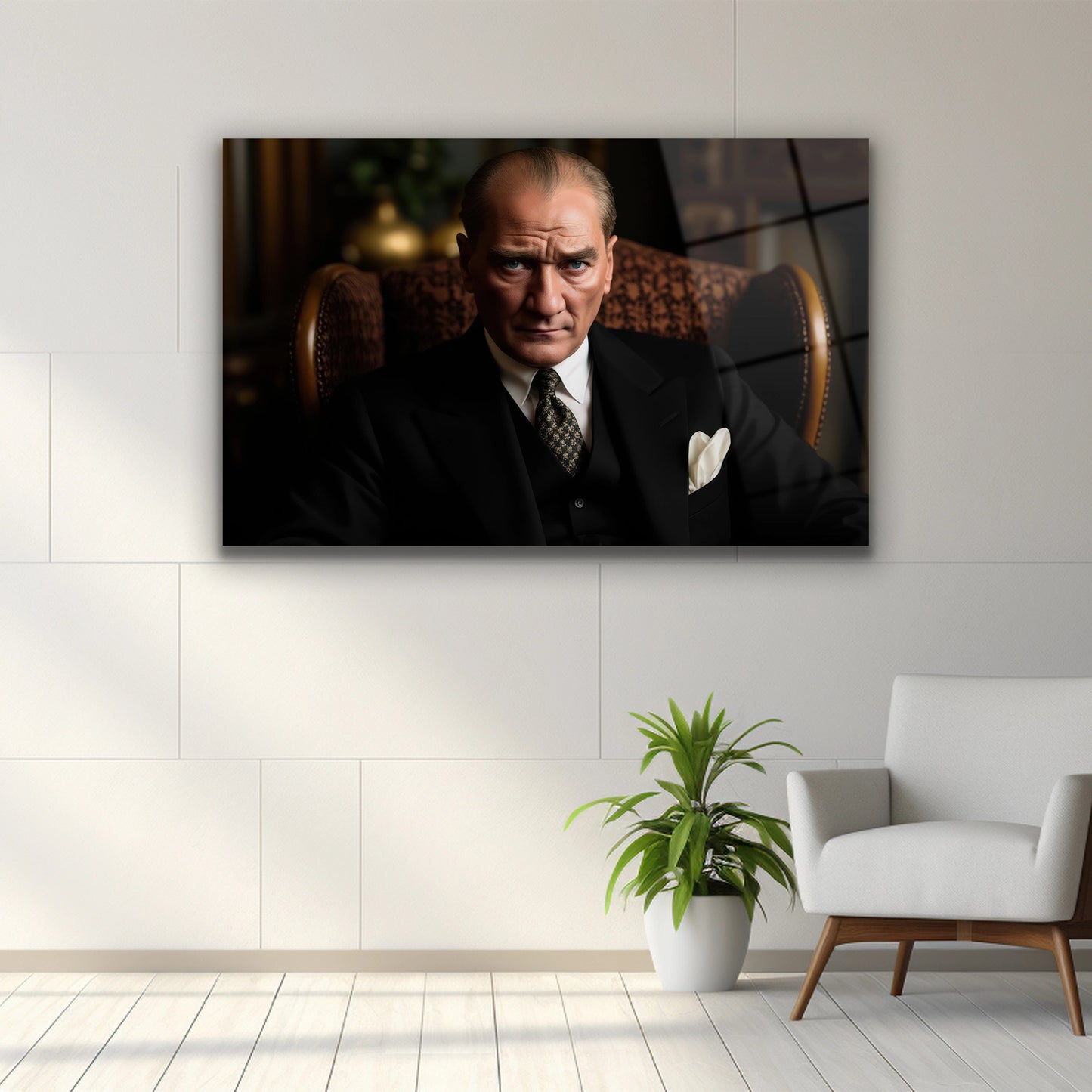 Dolmabahçe sarayında atatürk cam tablo