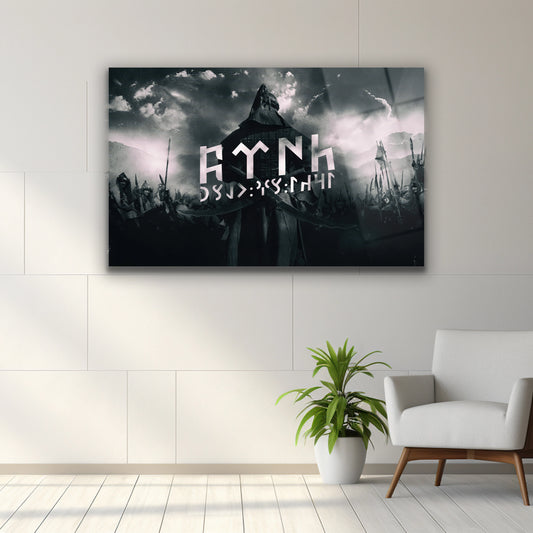 gök türkçe yazı cam tablo