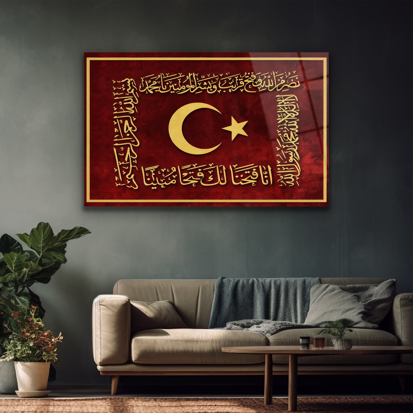 hilafet sancağı cam tablo