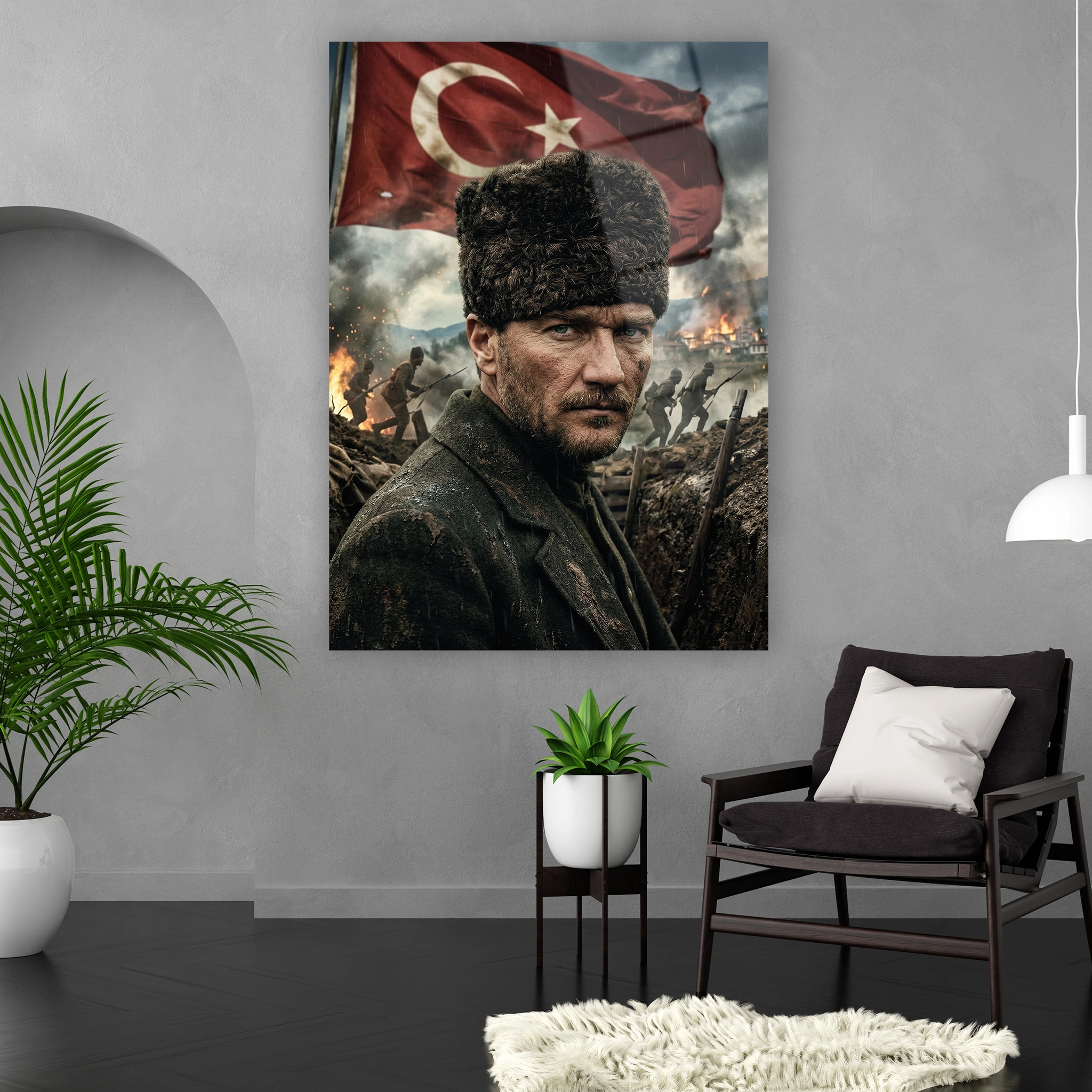 kurtuluş savaşı ruhunu yansıtan dramatik lider tablosu