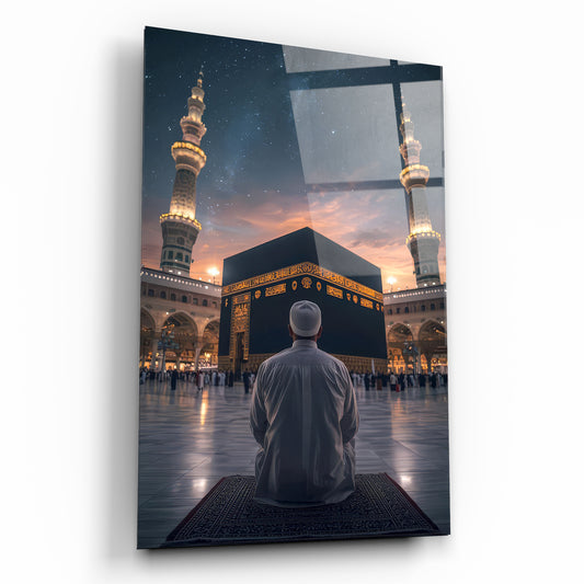 Kabe Manzaralı ve Yıldızlı Gökyüzü Temalı Cam Tablo