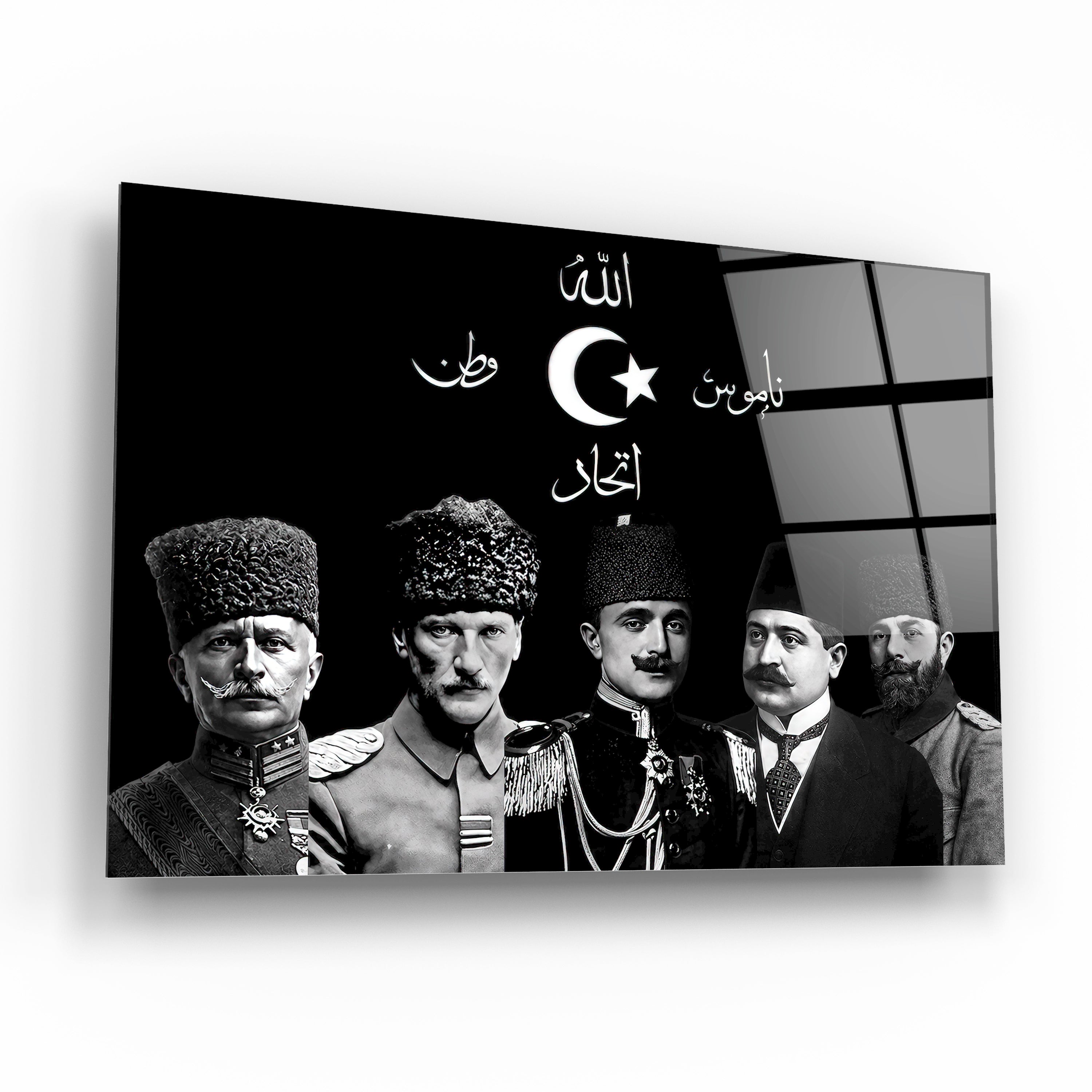 atatürk cam tablo ittihat ve terakki liderleri portresi