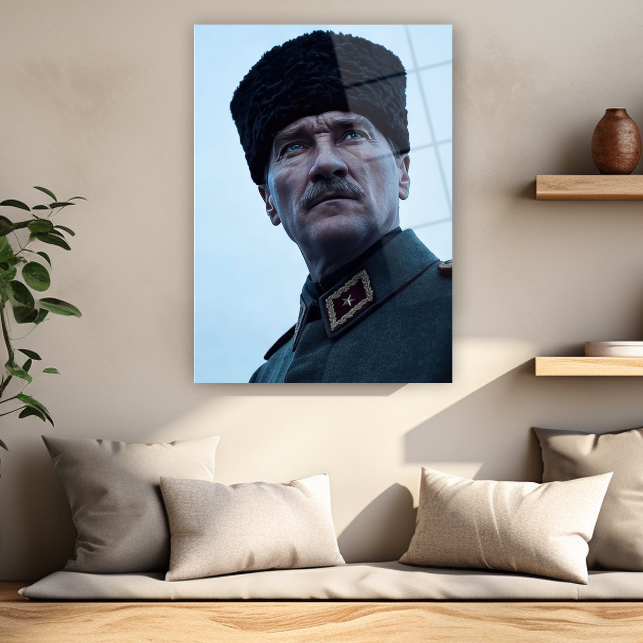 kararlı bakış tarihi lider dramatik ışıklı poster