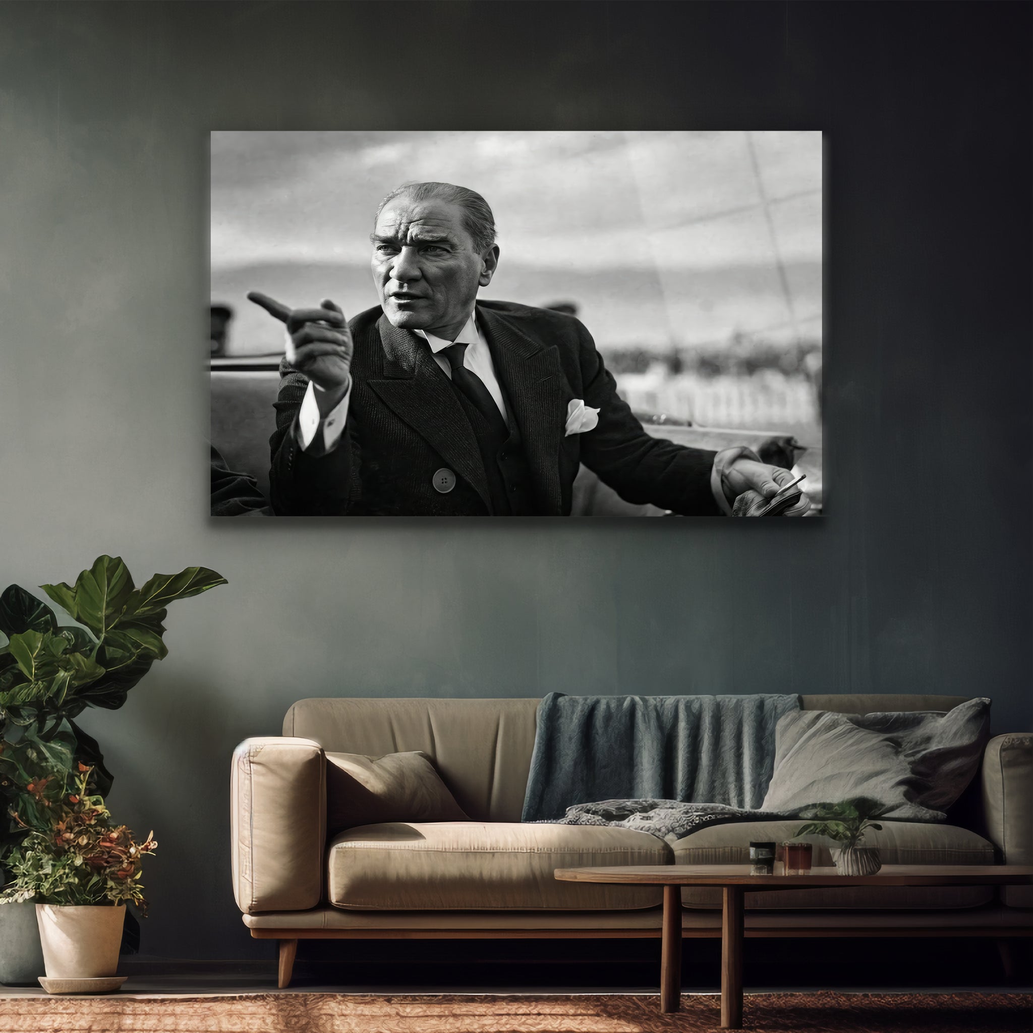 makam odası için lüks atatürk temperli cam sanatı dekorica