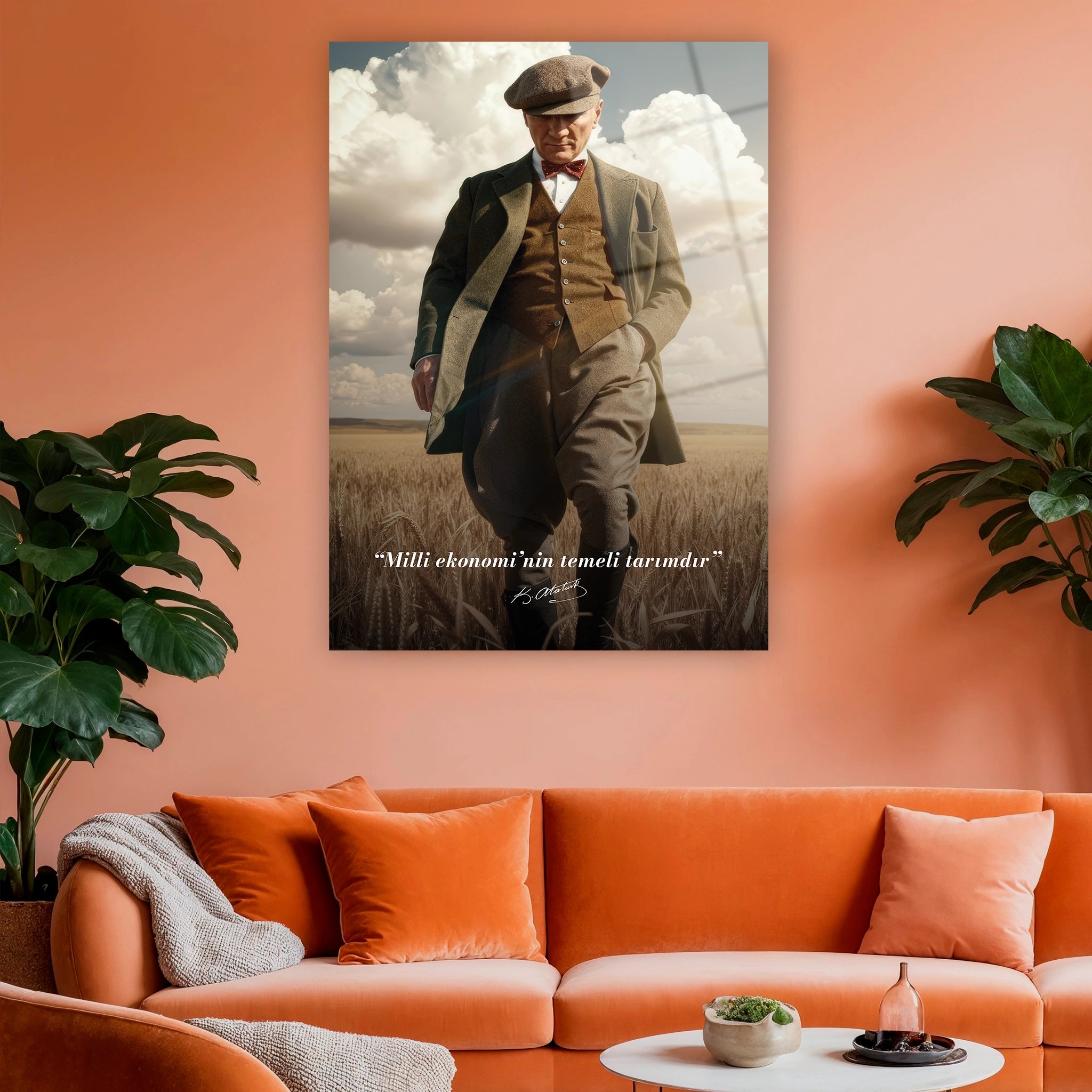 tarım firmaları için tarihi sözlü atatürk temperli cam sanatı