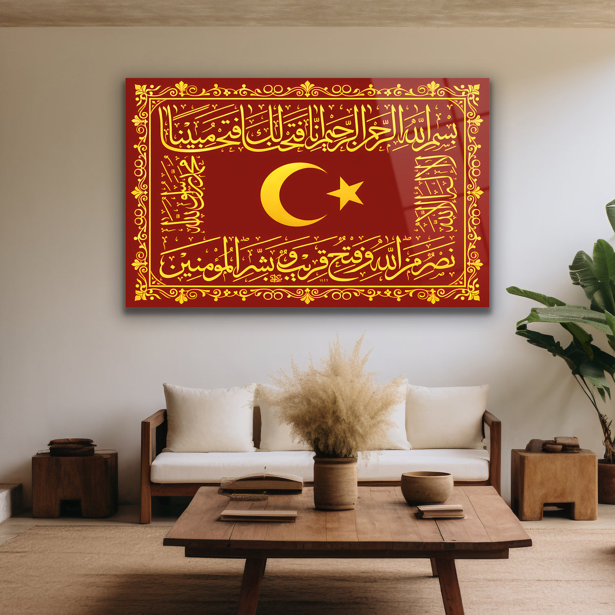 Ay yıldızlı Osmanlı Fetih Sancağı duvar tablosu