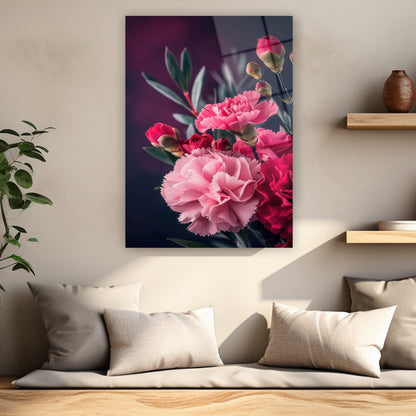 botanik sanat karanfil ve tomurcuklar poster