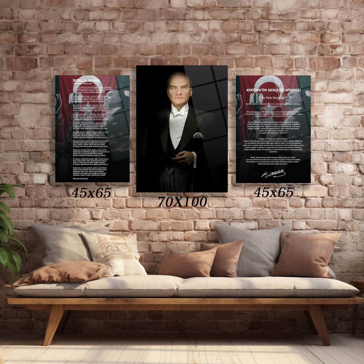 ay yıldızlı kırmızı zeminli milli gurur makam odası posteri