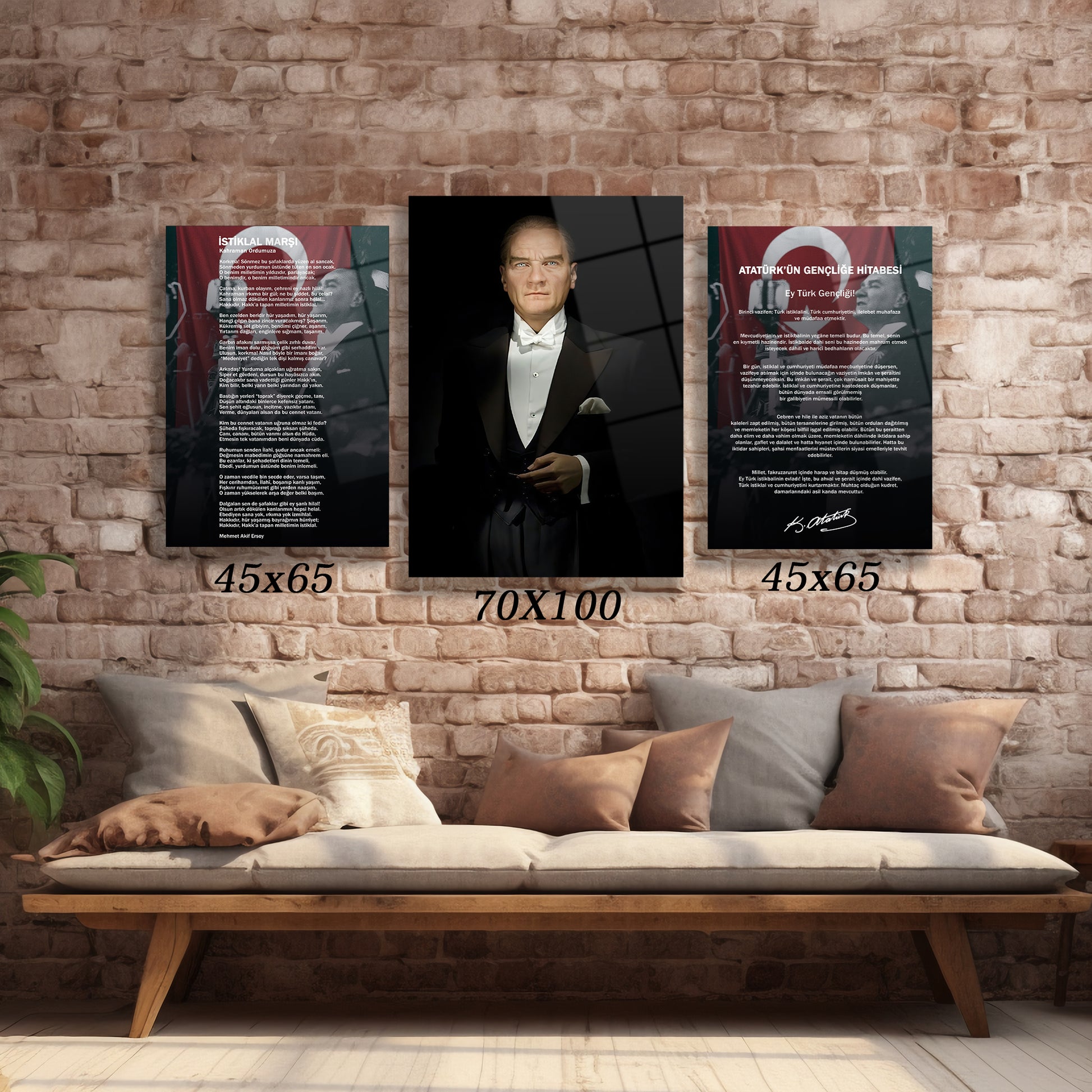 ay yıldızlı kırmızı zeminli milli gurur makam odası posteri
