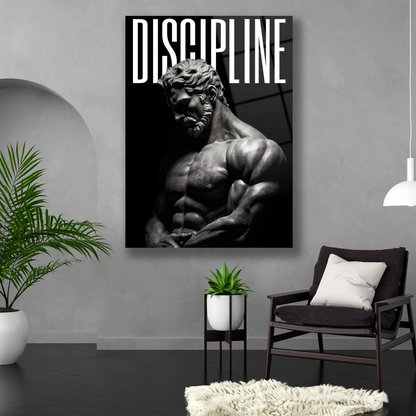 vücut geliştirme temalı lüks cam tablo