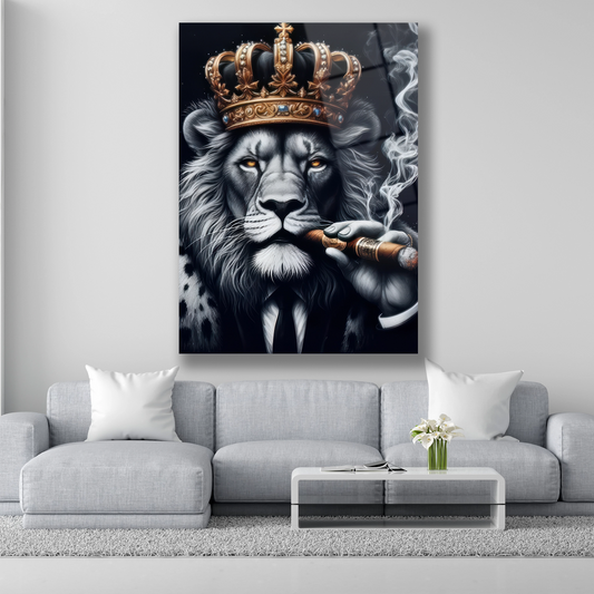 Lider Aslan Tacli ve Purolu Cam Tablo Dekorica