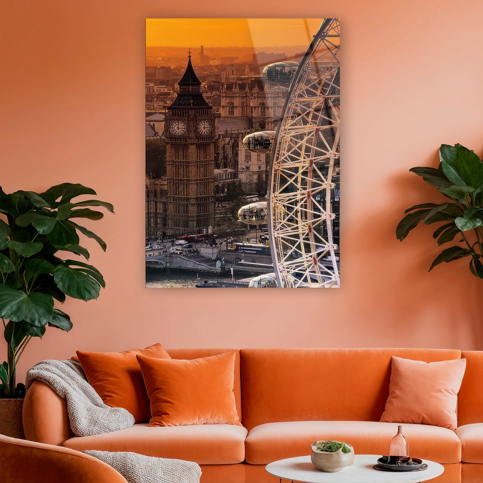 london eye kapsülü ve tarihi saat kulesi posteri