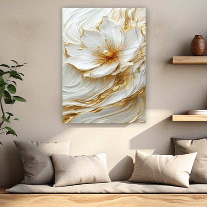 inci beyazı ve gold sanatsal cam baskı