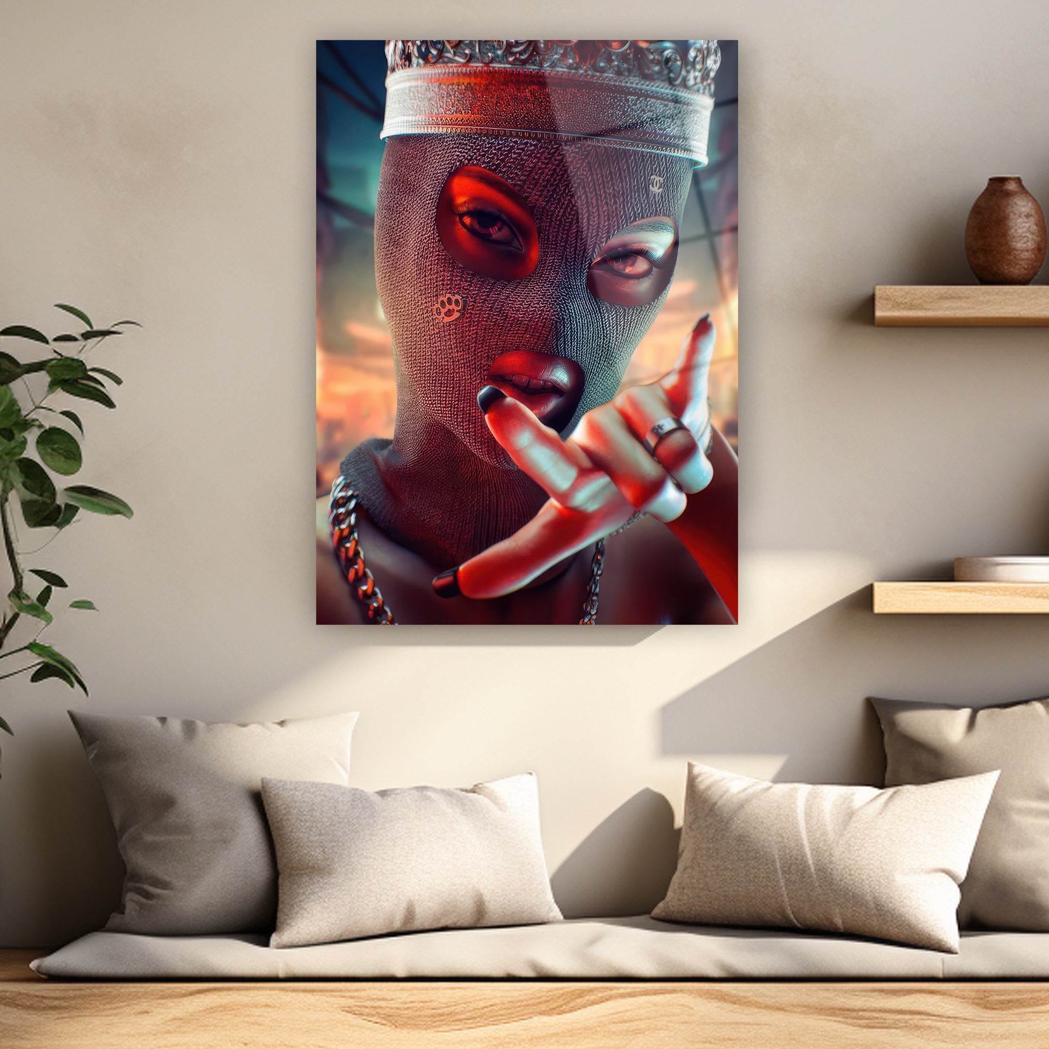 gangster chic tarzı gümüş taçlı kadın posteri
